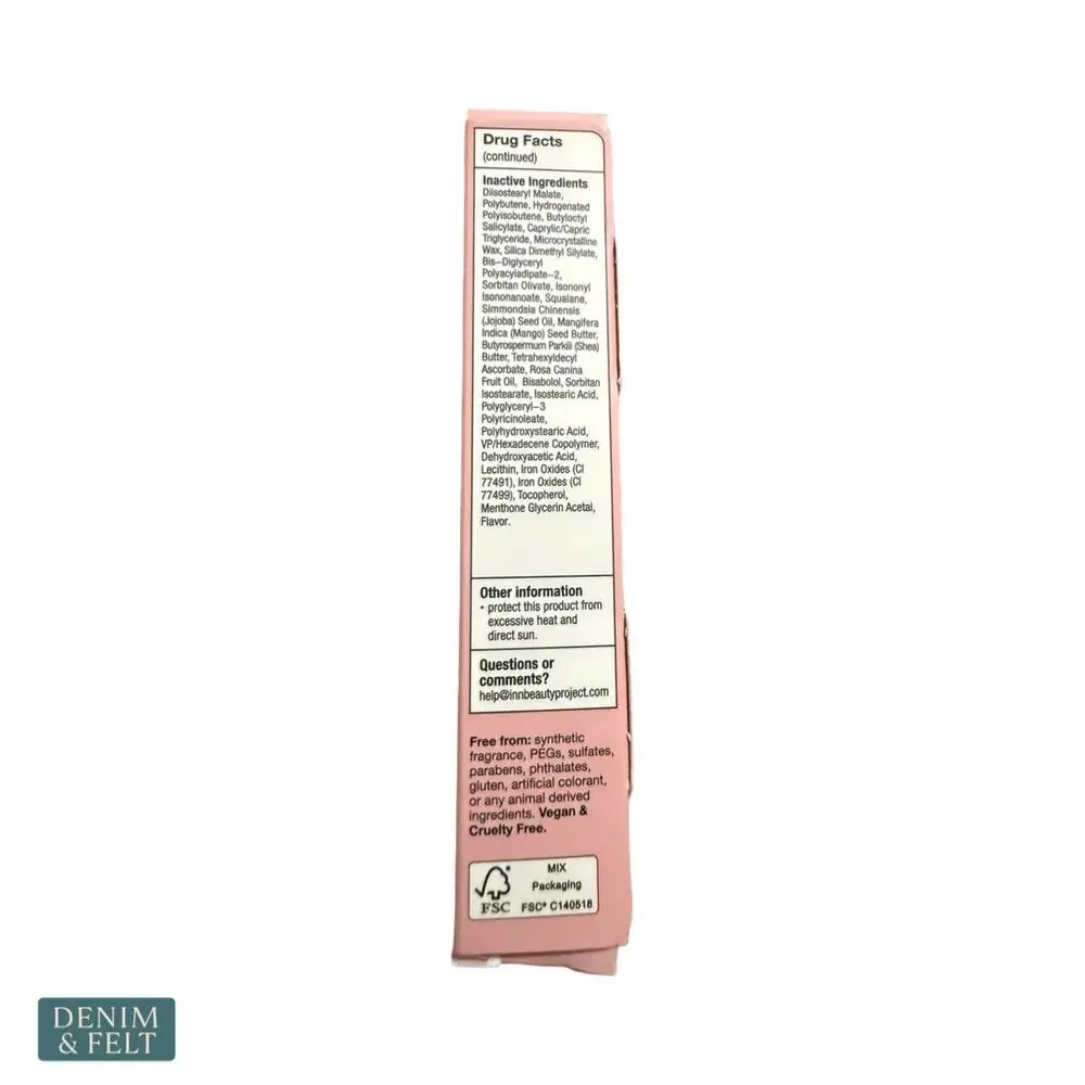 NEW INNBEAUTY Project Sun Balm SPF 30‎ Rosy Brown Mineral Lip Balm Hydrating UV